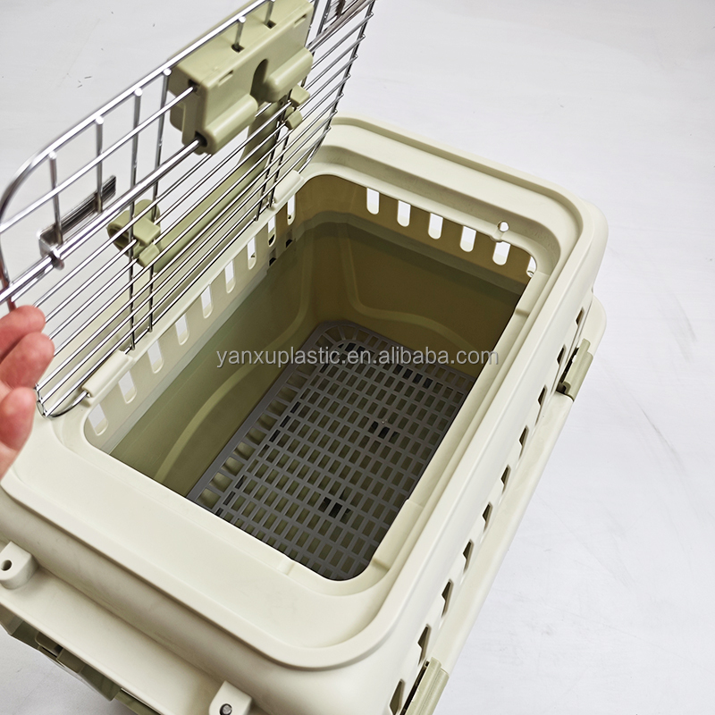 Bulk OEM Pet Travel Carrier Hard Plastic Breathable Button Closure Ventilated Cage for Small Animals Custom Service Available