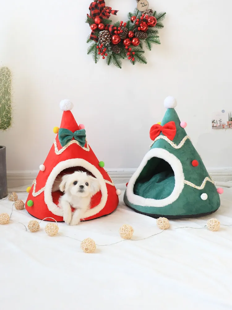 Winter Warm Soft Comfortable Christmas Cozy Nesk Bed Cat House Pet for Small Dogs