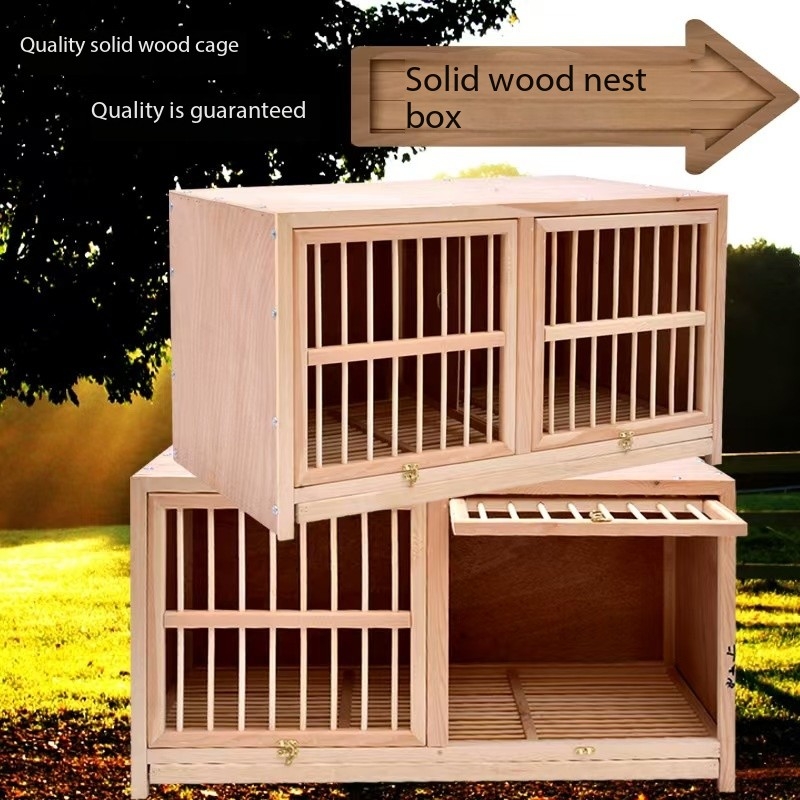 All Seasons Modular Wooden Bird Cage Racing Pigeon Loft for Breeding Pigeons Button Closure Breathable Design
