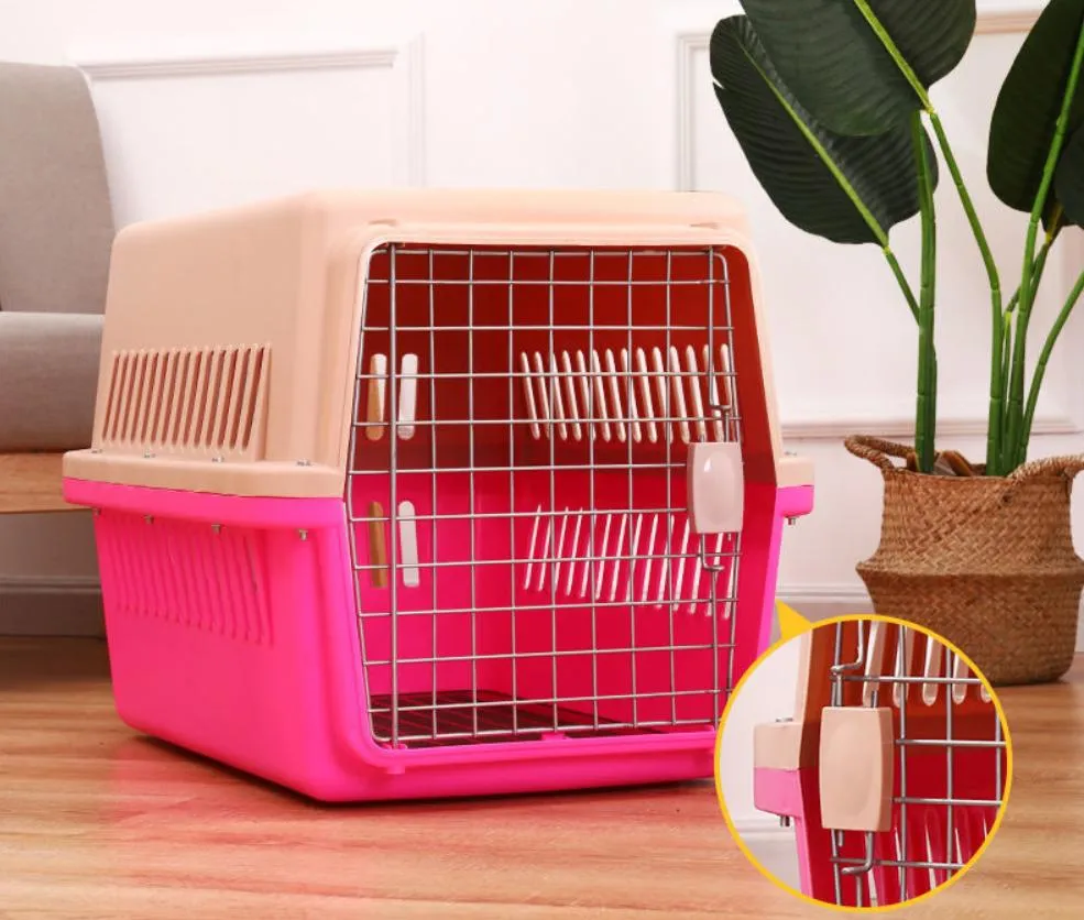 High Quality Ventilation Airlines Approved Plastic Travel Pet Cage Outdoor Pet Airplane Box
