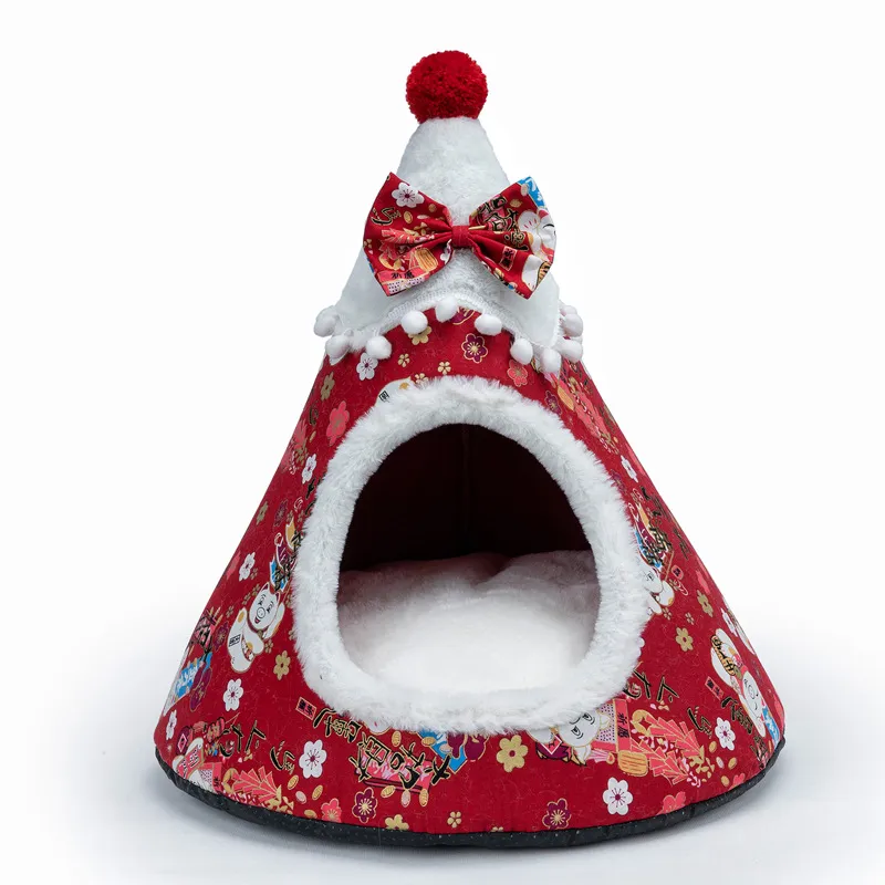 Winter Warm Soft Comfortable Christmas Cozy Nesk Bed Cat House Pet for Small Dogs