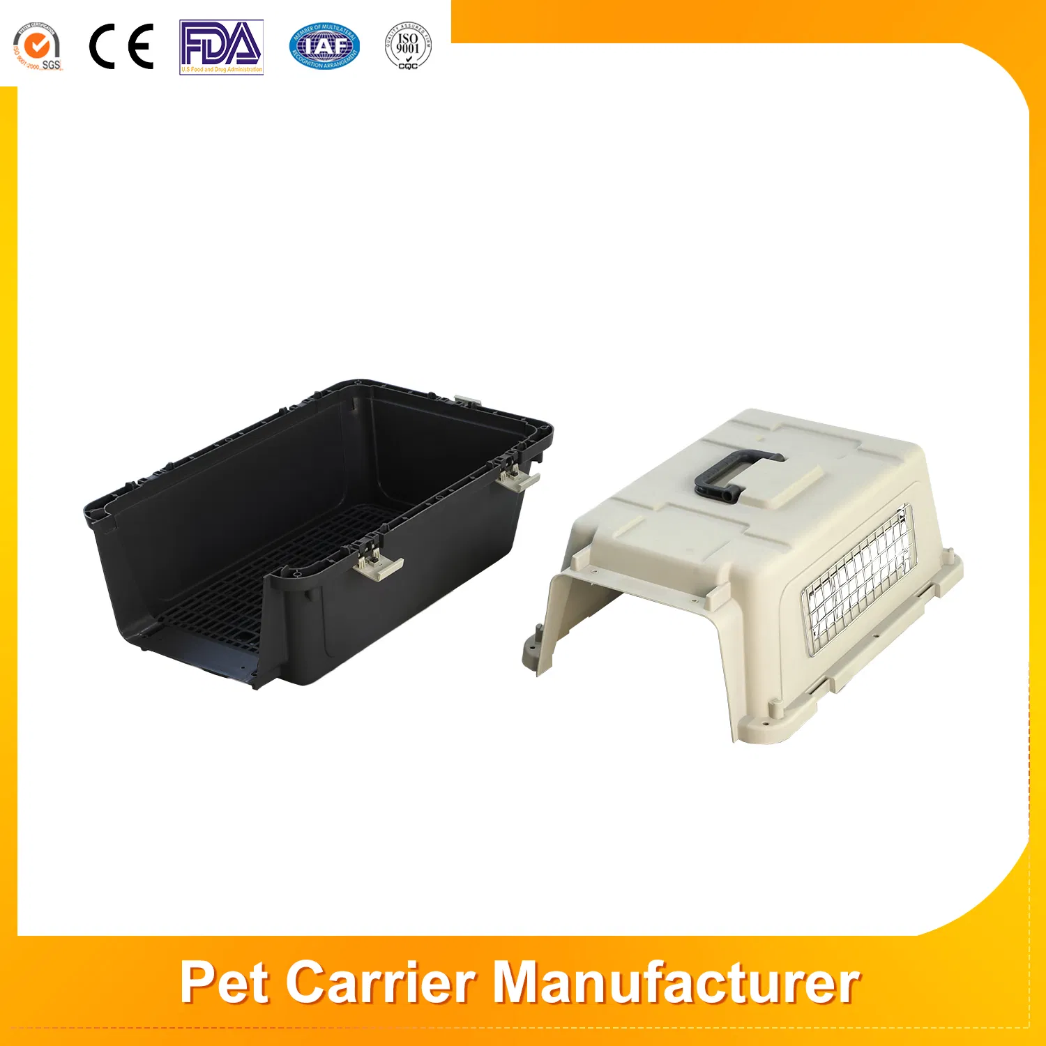 Factory Custom Outdoor Travel Airline Pet Carrier Consignment Collapsible Plastic Supplier Airline Approved Dog Cage
