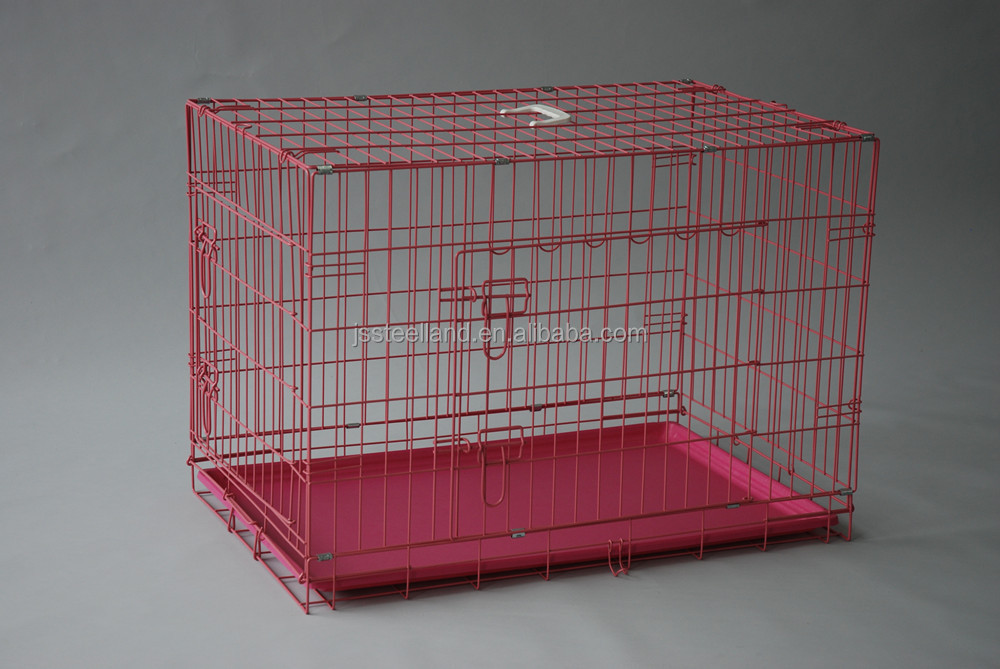 China Factory High Quality Metal Dog Cage Foldable Wire Welded Pet Crate Powder Coated Portable Outdoors Indoors Multiple Sizes