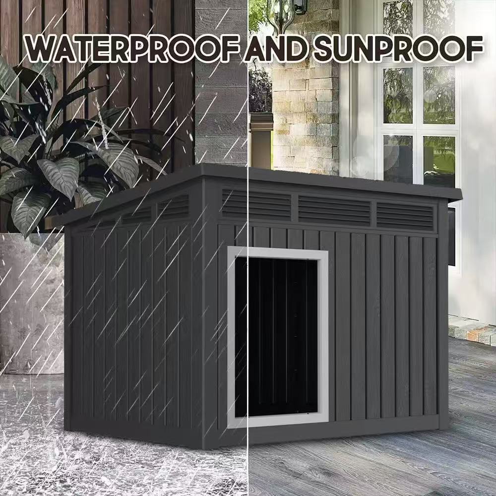 Luxury Plastic Dog House Outdoor Rain- and Cold-Proof Winter-Warm Small Medium and Large Dog Kennel