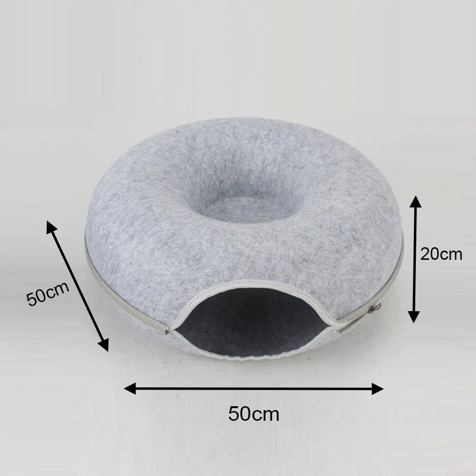 Wholesale New-Style Customized Design Popular Colorful Breathable Fabric Pet Cat Donut Bed Cat Tent House