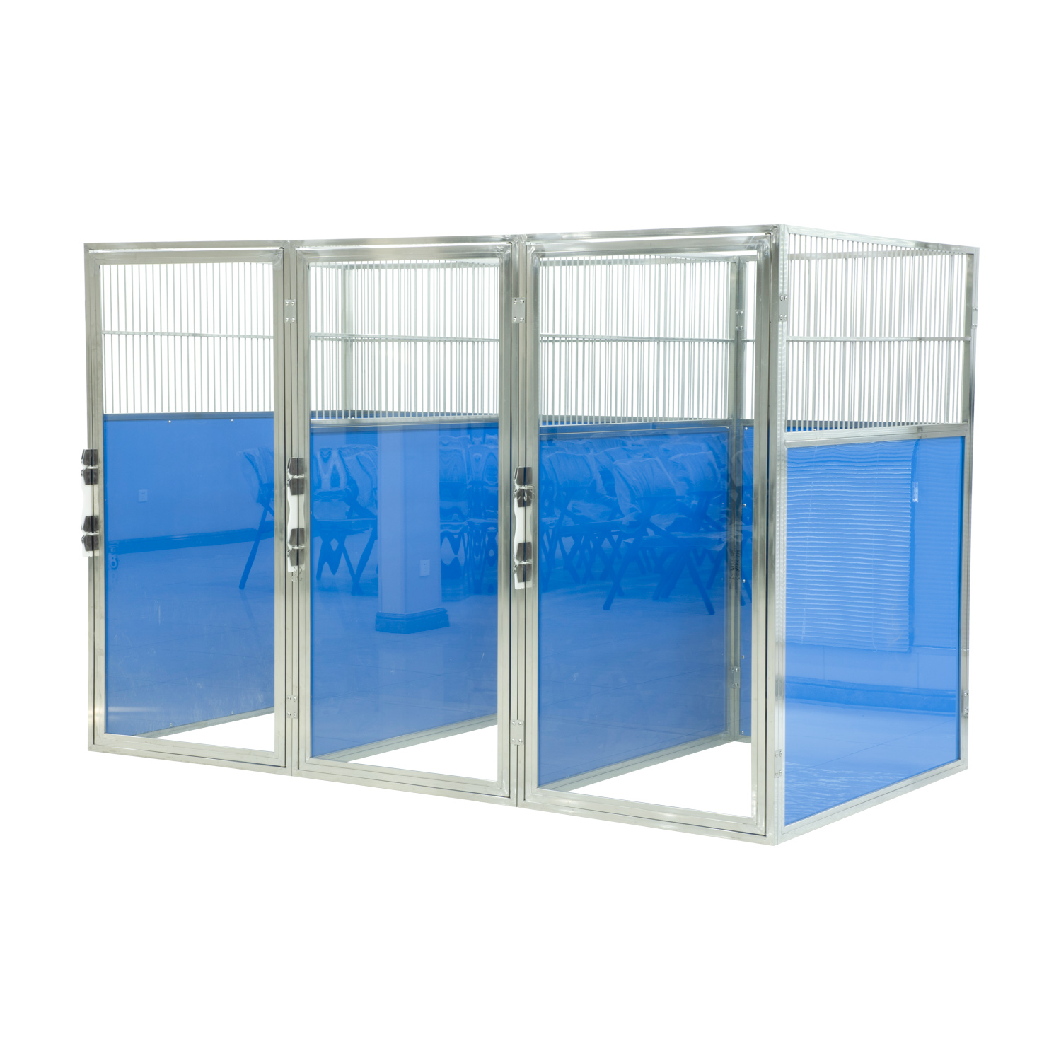 Commercial Veterinary Cage Tempered Glass 304 Stainless Steel Dog Kennel Runs Walk-in Cage System