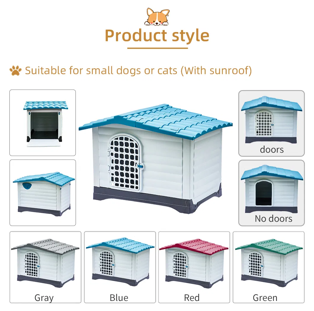 Waterproof Ventilate Large Luxury Pet Kennel All Weather Dog House Puppy Shelter Indoor Outdoor Plastic Pet Dog House