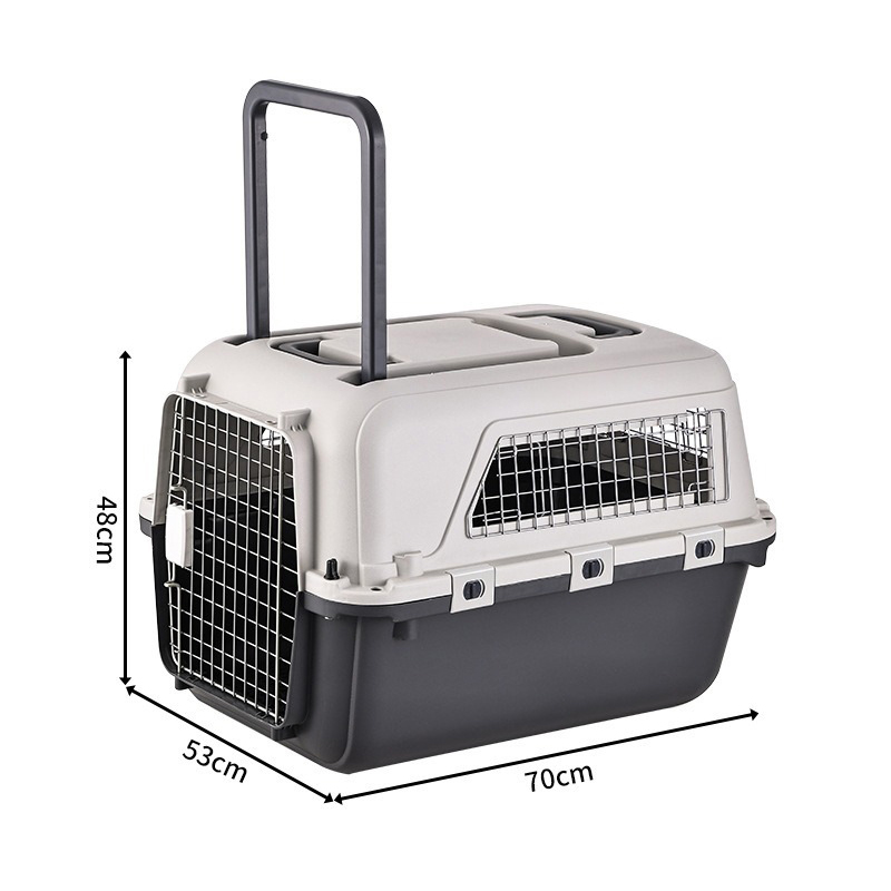 Multi Size Hot Selling Durable Travel Pet Carrier Outdoor Portable Airline Pet Cage Plastic Kennel Wheel Pet Cage Carrier