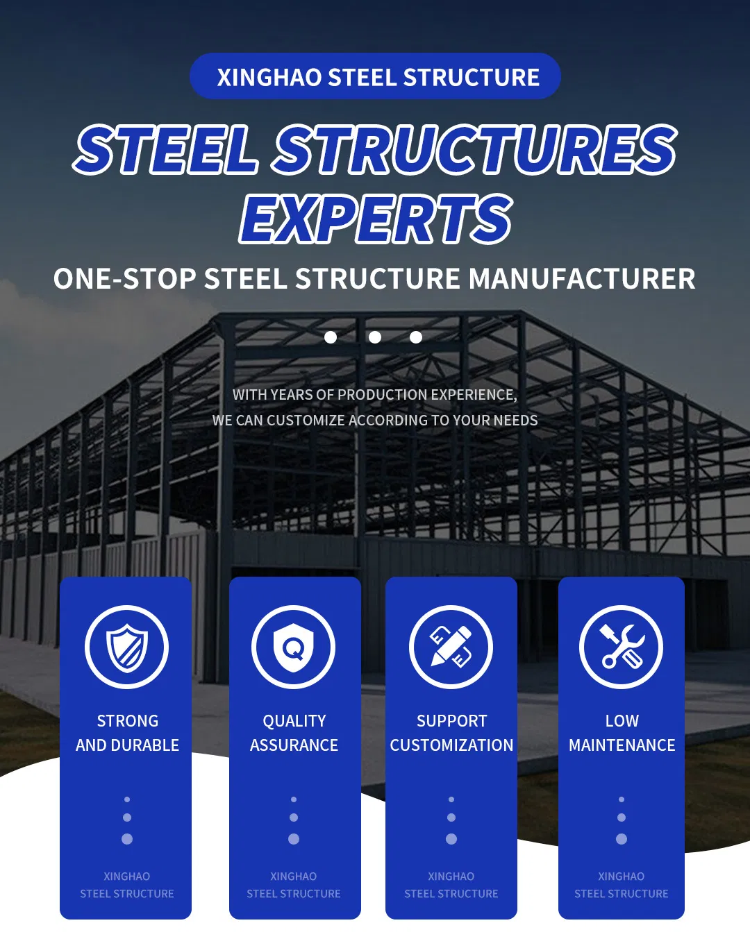 Prefabricated Modular Steel Structure Frame Metal Structure for Cattle Farm Barns and Poultry Livestock Housing
