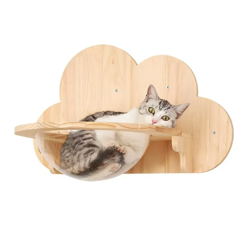 Factory Selling Panoramic Pet Indoor Furniture Luxury Cat Villa Tree House Wooden Cat House