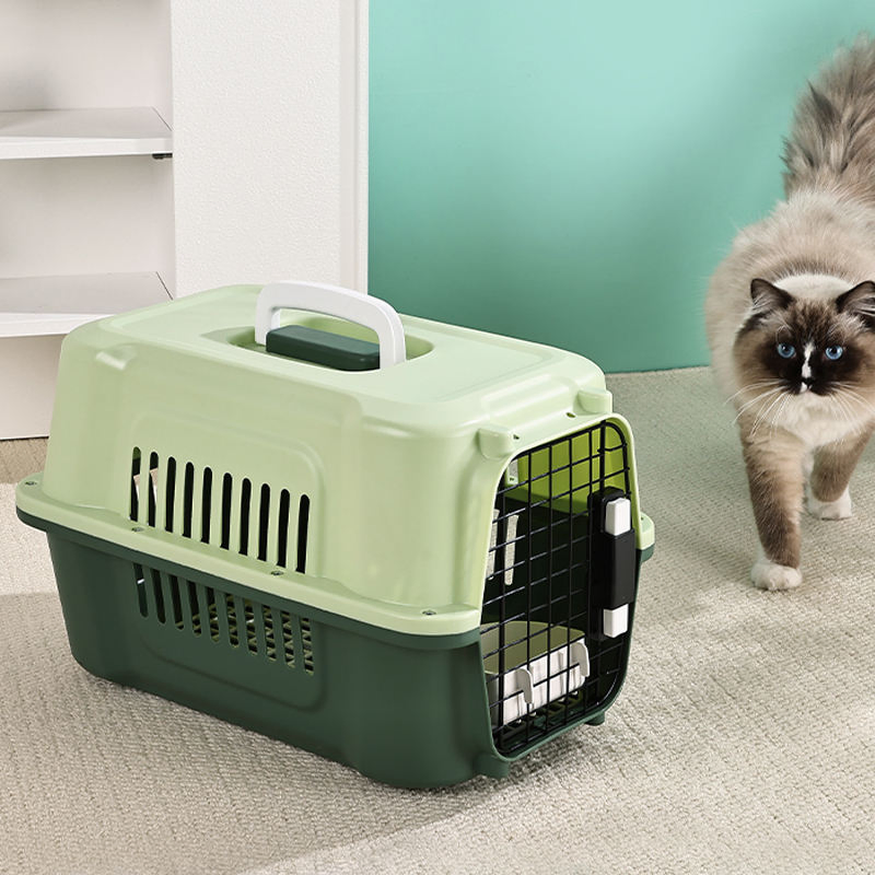 High Quality Foldable Plastic Pet Transport Box Airline Approved Dog Cat Carrier Portable Travel Cage