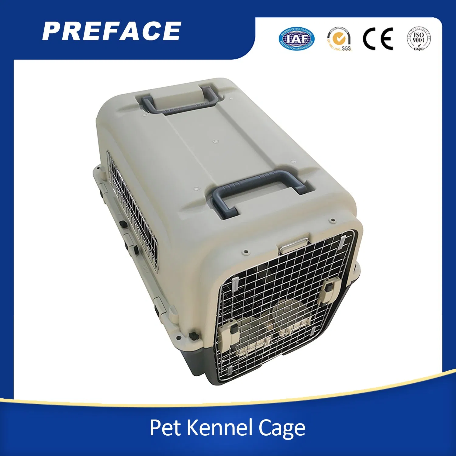 Wholesale Multi Size Airlines Approved Heavy Plastic Pet Cats and Dogs Outdoor Travel Dog Nest Bracket Flat Noodles Cage