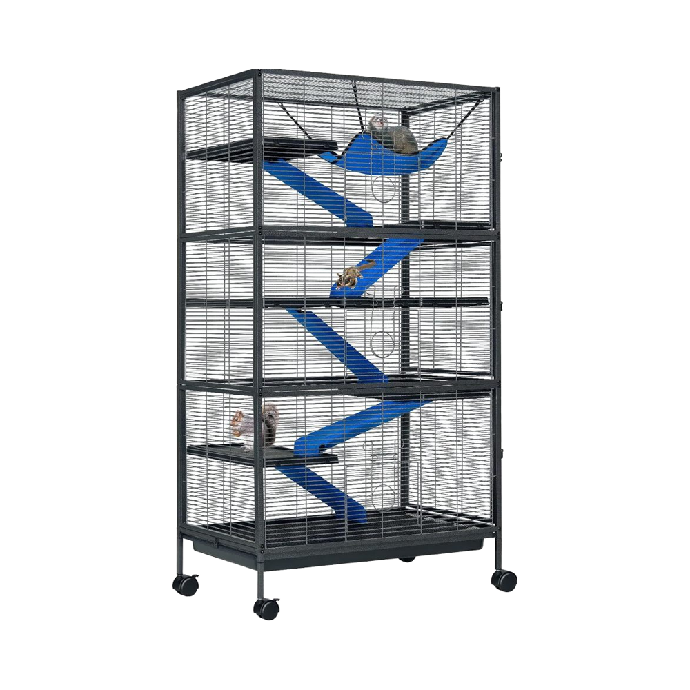6-Tier Metal Small Animal Large Cage Removable Tray 6 Easy-Clean Doors Solid Box Packing for Ferrets Sugar Gliders Guinea Pigs