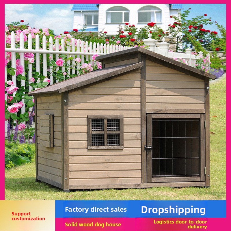 Outdoor Double Roof Rainproof Universal Extra Large Golden Retriever Dog House All Seasons