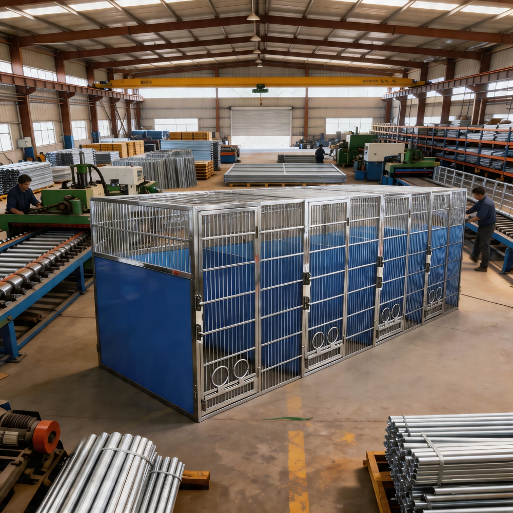 Heavy Dog Breeding Kennel System For Commercial Breeding Facility Stainless Steel Modular Design Kennel Run Outdoor