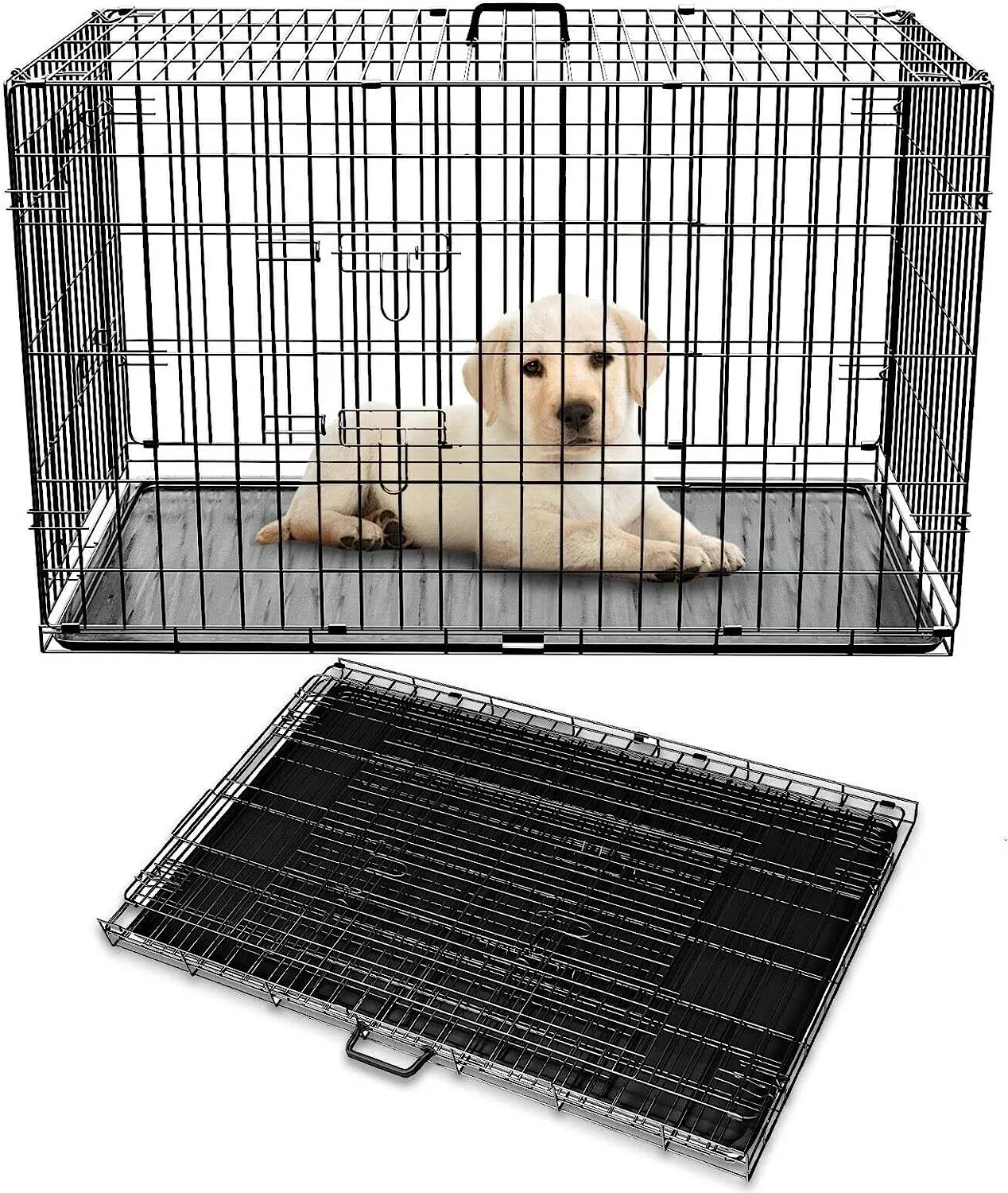Dog Cage Puppy Training Crate Pet Carrier Black Outdoor Small Medium Large Box Cage Display Metal Rack