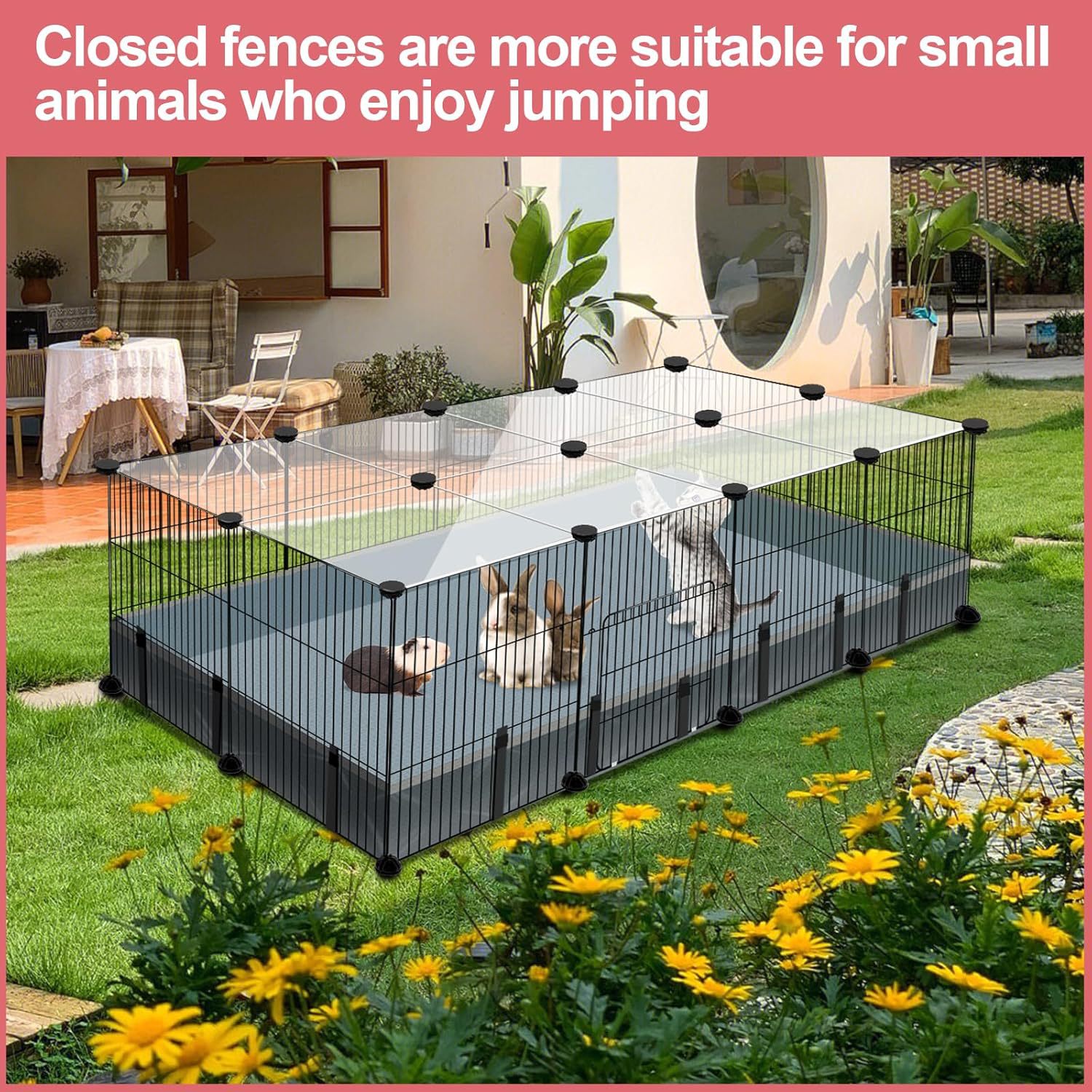 Indoor Metal Lockable Breathable Small Animal Pet Guinea Pig Cats &amp; Small Dogs Cage Collapsible Big Rabbit Rodent House Steel