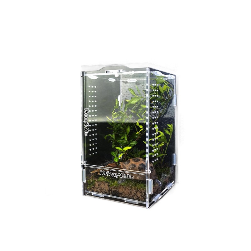 Acrylic Rectangle Rainforest Reptile Enclosure Spider Mantis Terrarium Breeding Box Pet Habitat Decoration Landscaping Special