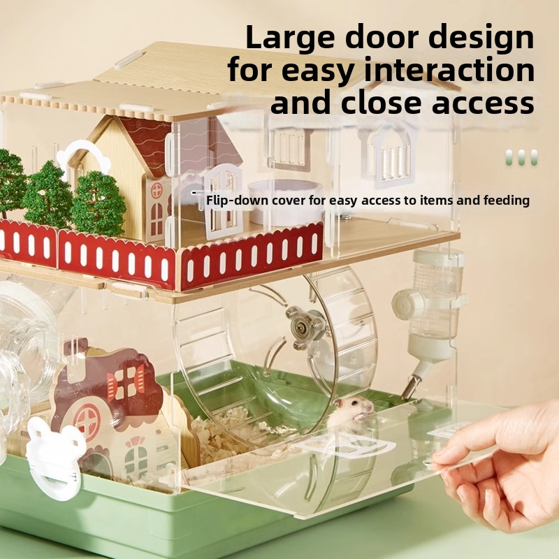 Deluxe Hamster Cage Sets Large Multi-Level Hamster Homes with Accessories Ventilated Transparent Enclosure