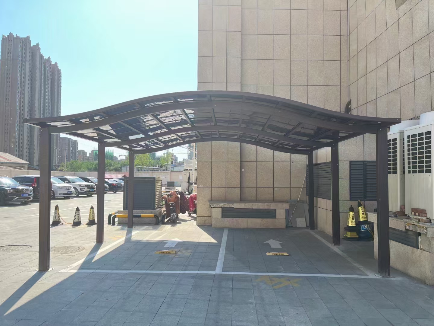 New Fixed Luxury Carport,Polycarbonate Roof &amp; High-Strength Aluminum Frame, Double-Space,Multi-space Aluminum Carport,For Villas