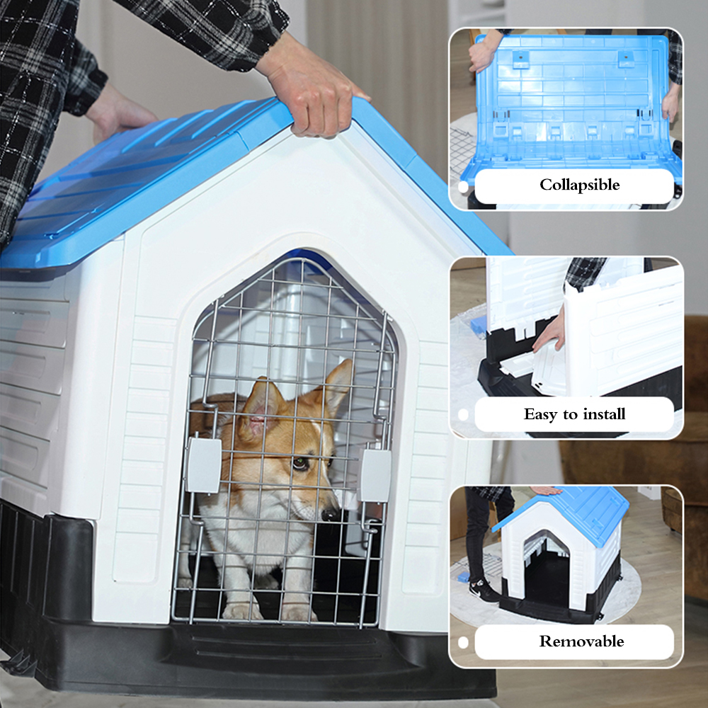 Manufacturer Wholesale Outdoor Plastic Waterproof Dog House with Window Toilet