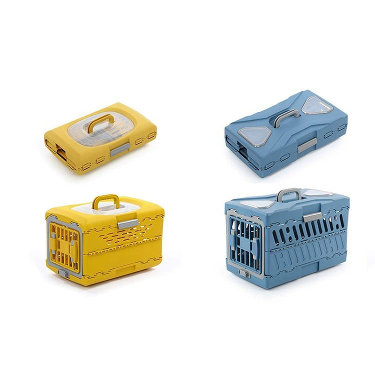 Plastic Folding Pet Portable Travel Cage with Airline Approved Kennel for Cat