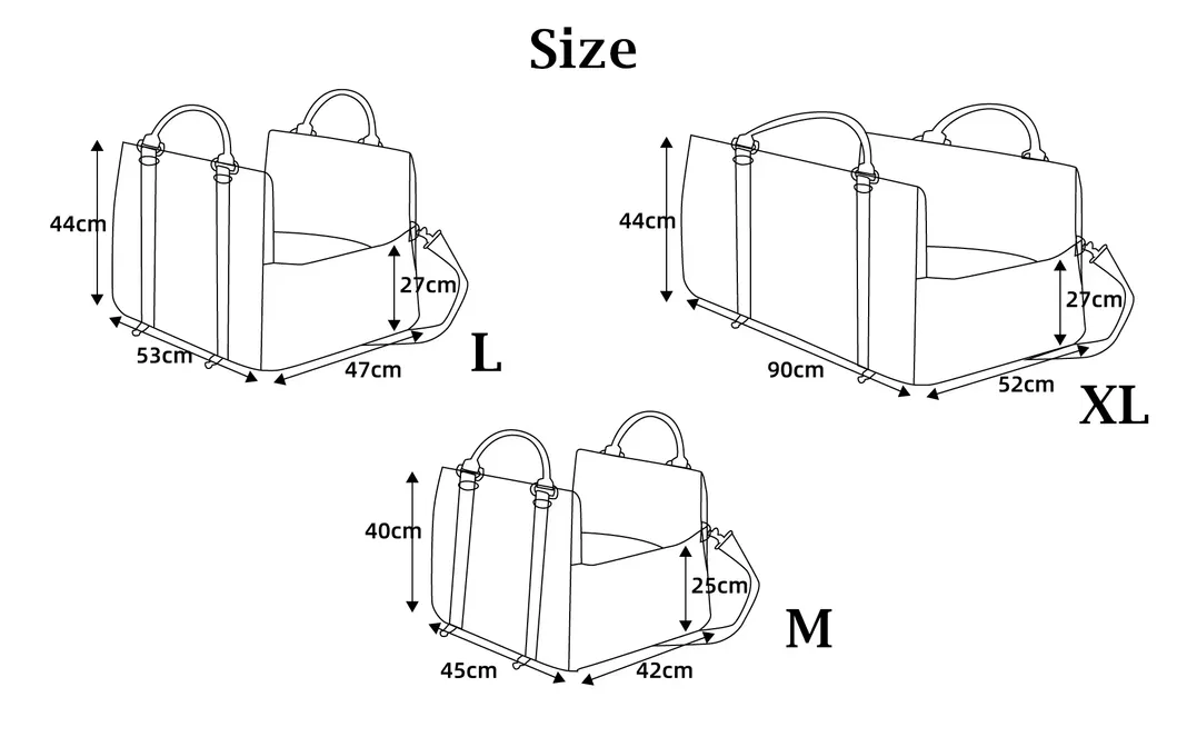 Dog travel seat layout details