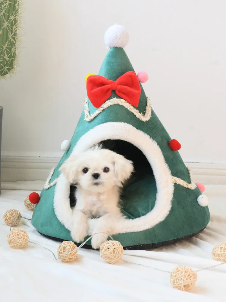 Winter Warm Soft Comfortable Christmas Cozy Nesk Bed Cat House Pet for Small Dogs