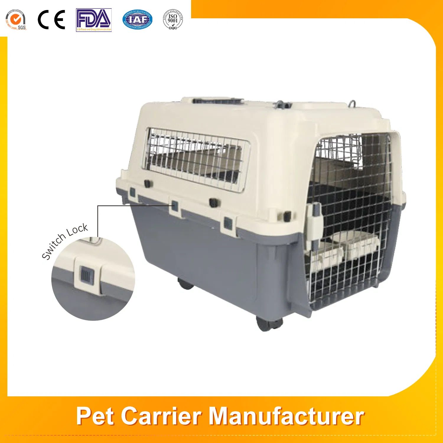 New Arrival Durable Ventilation Pet Dog Transport Air Luxury Pet Carrier Folding Airline Approved Travel Heavy Duty Pet Cage