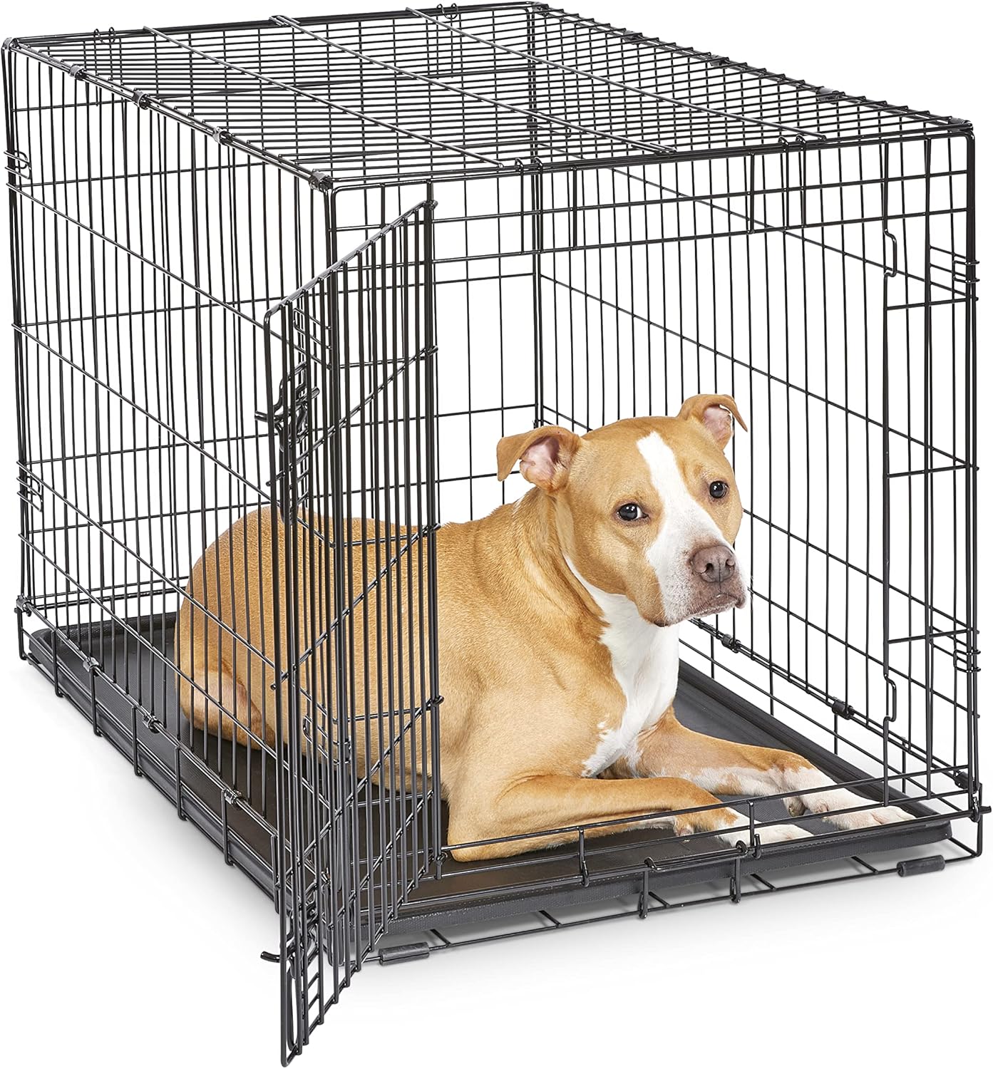 DIY Luxury Classic Wired Foldable Heavy Duty Dog Crate Large Dog Cage Strong Metal Dog Kennels with Plastic Tray and Box