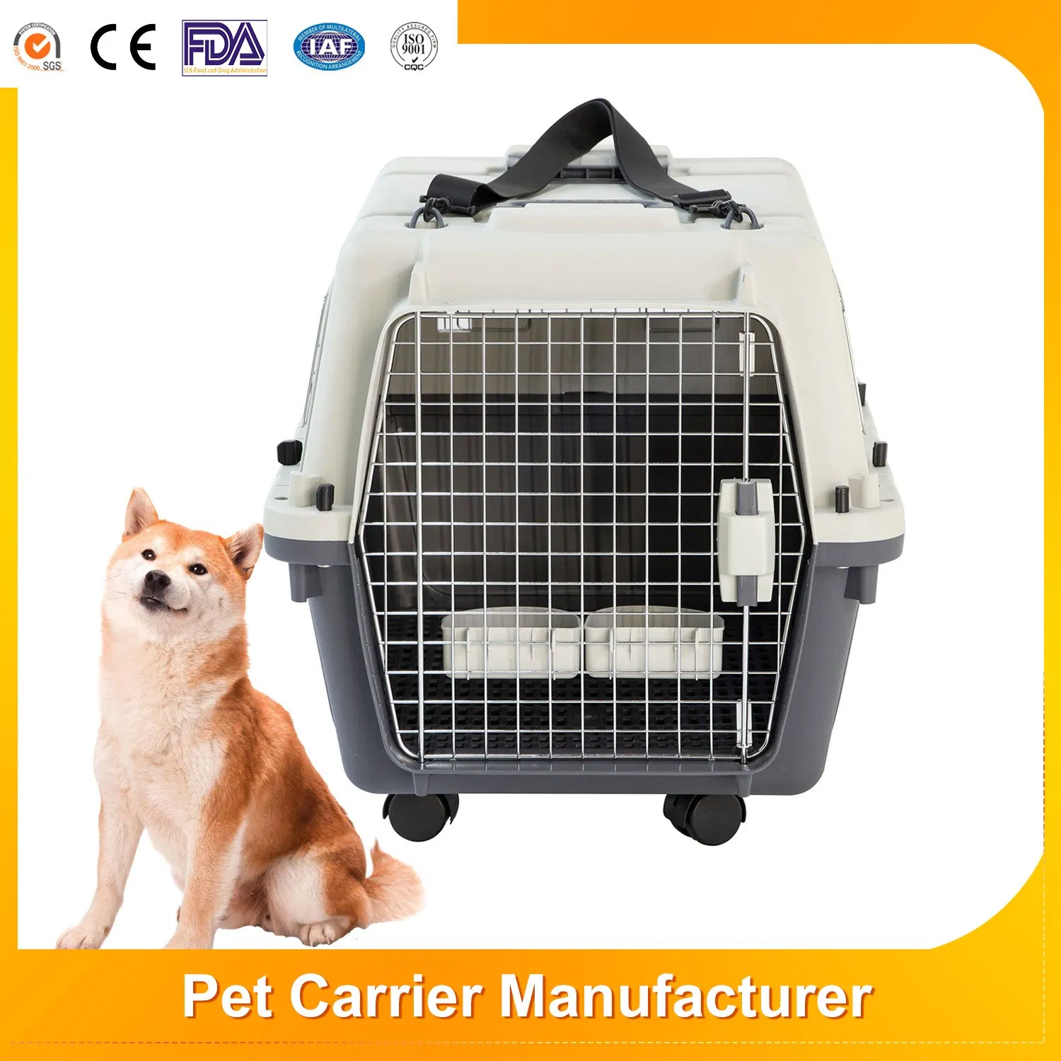 New Arrival Durable Folding Pet Dog Transport Aviation Box Detachable Airline Approved Travel Pet Carriers Cage