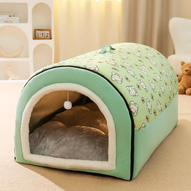 Cozy Pet Bed Winter Warm Plush Removable Waterproof Dog Cat House