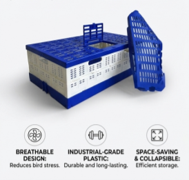 Portable Pigeon Transport Crate Foldable Racing Pigeon Cage Training Box for Pigeon