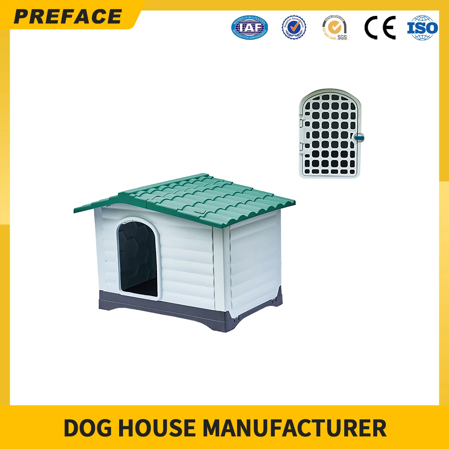 Waterproof Ventilate Large Luxury Pet Kennel All Weather Dog House Puppy Shelter Indoor Outdoor Plastic Pet Dog House