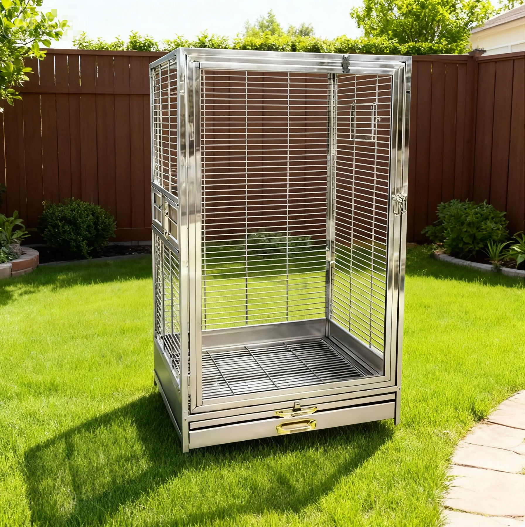 Outdoor Large Luxury Classic Stainless Steel Parrot Cage with Durable Anti-Collision Breathable Design Modular Bird Cage