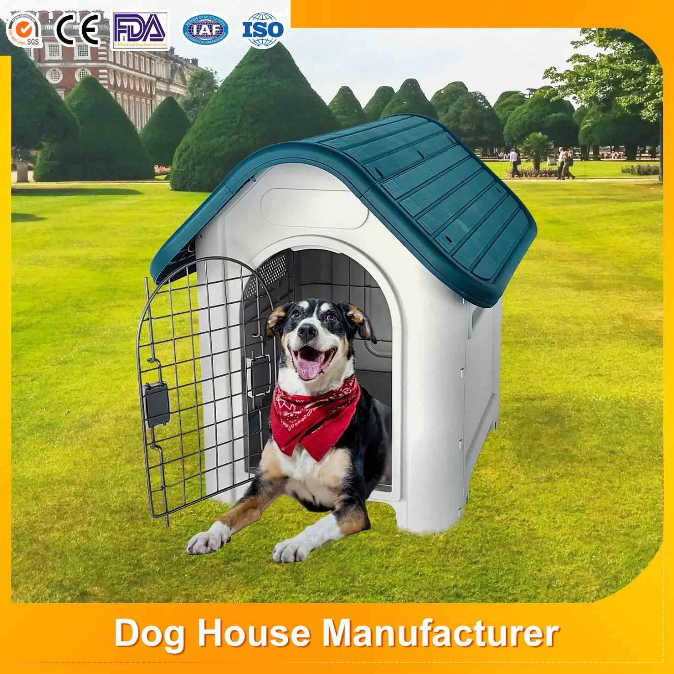 Big Home Furniture Dog House All-Season Availability Outdoor/Indoor Luxury Cat Crate Kennel Eco-Friendly Waterproof Durable Plastic Pet House with Window