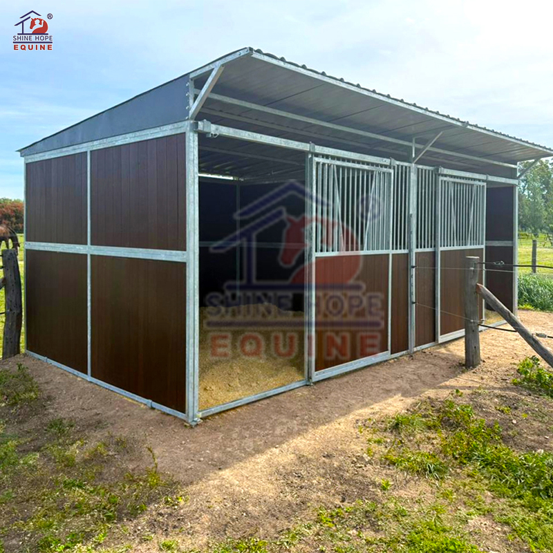 Permanent Run In Shed Outside Horse Stall Stable Panels Horse Shelter For Farm