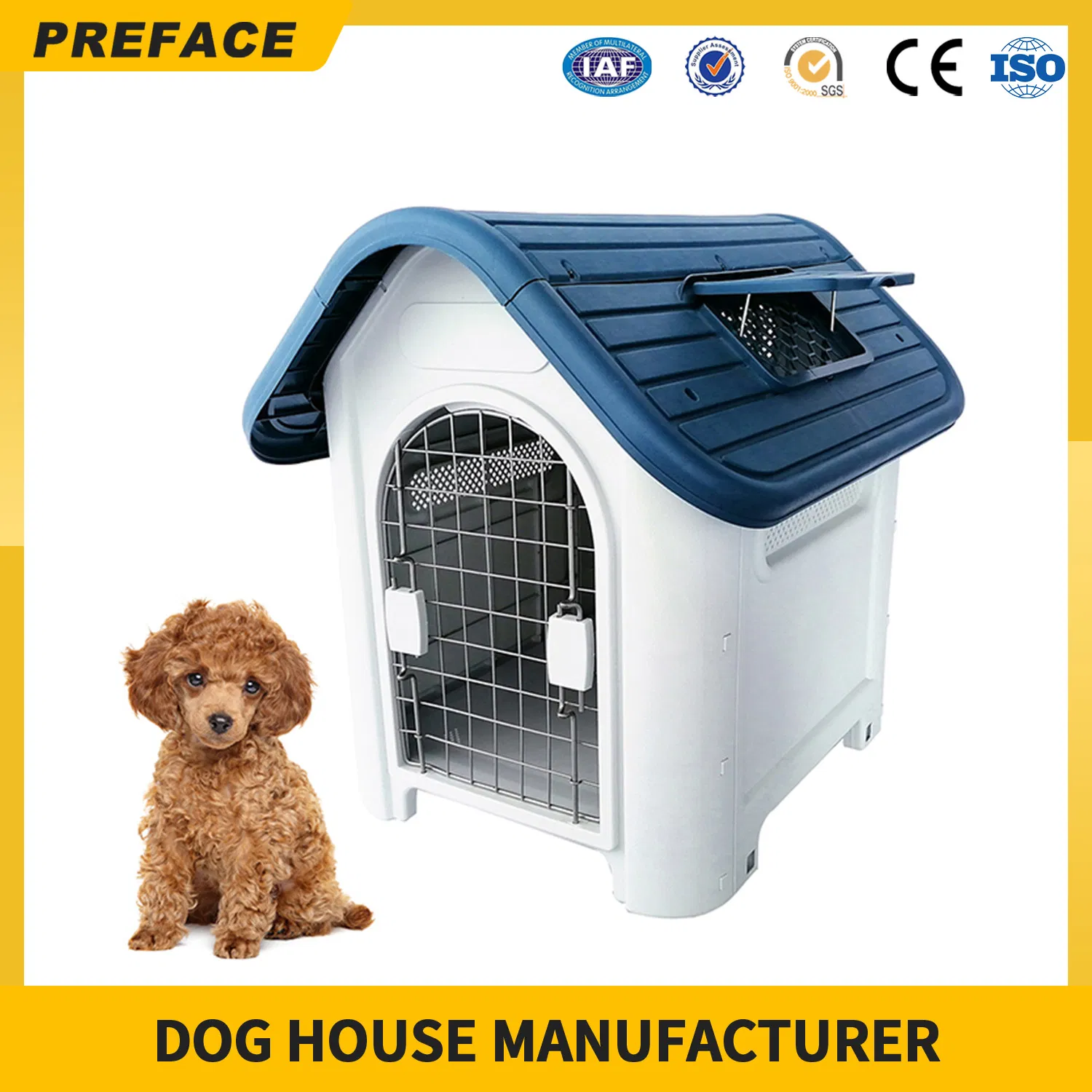 OEM Waterproof Comfortable Luxury Outdoor Safe Non Toxic Indoor and Outdoor Large Plastic Pet House Suitable for Big Dog