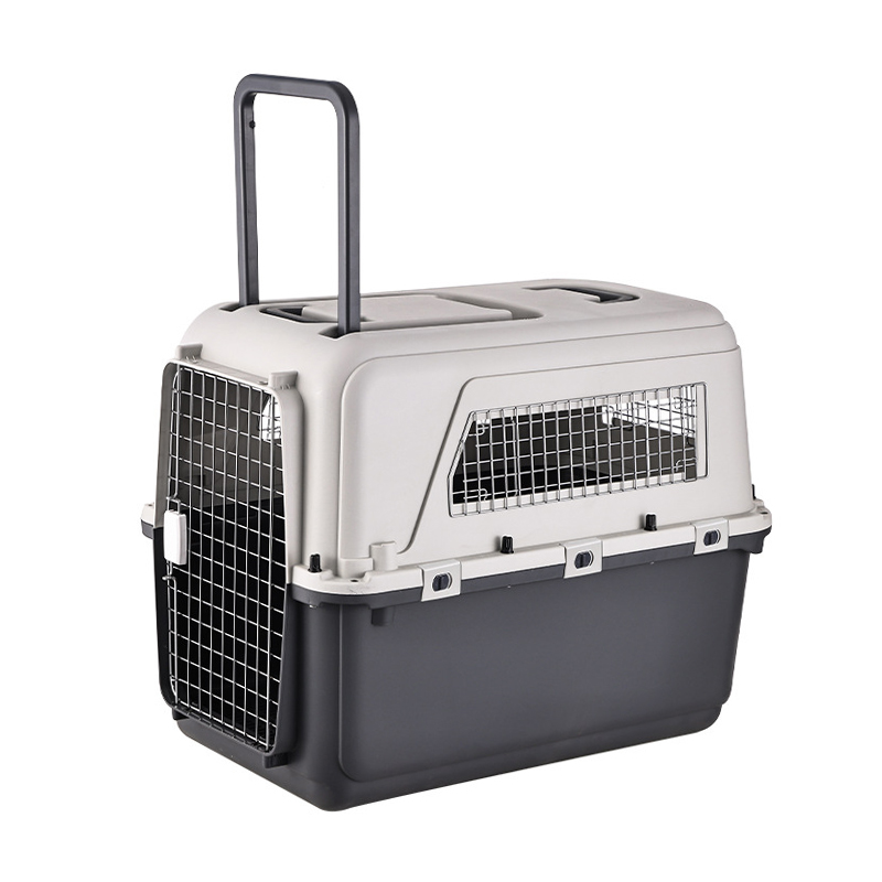Multi Size Hot Selling Durable Travel Pet Carrier Outdoor Portable Airline Pet Cage Plastic Kennel Wheel Pet Cage Carrier