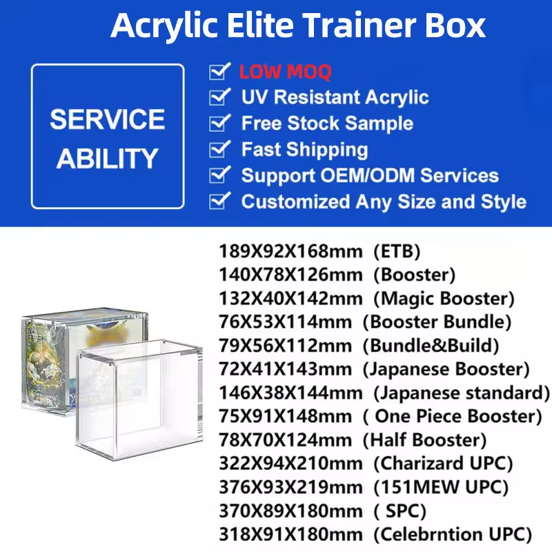 Clear Magnetic Acrylic Display Case, Floating Protect Display Box For Pokemon ETB Elite Trainer Box Booster Box