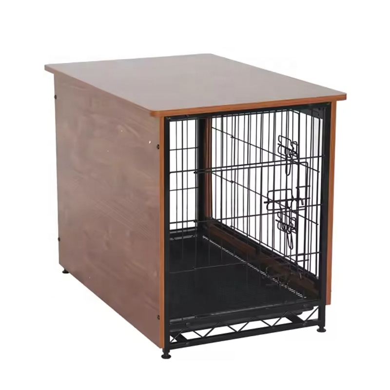 Indoor Wooden Dog Kennel Stylish Pet Crate Large Dog Cages with Easy Clean Removable Tray