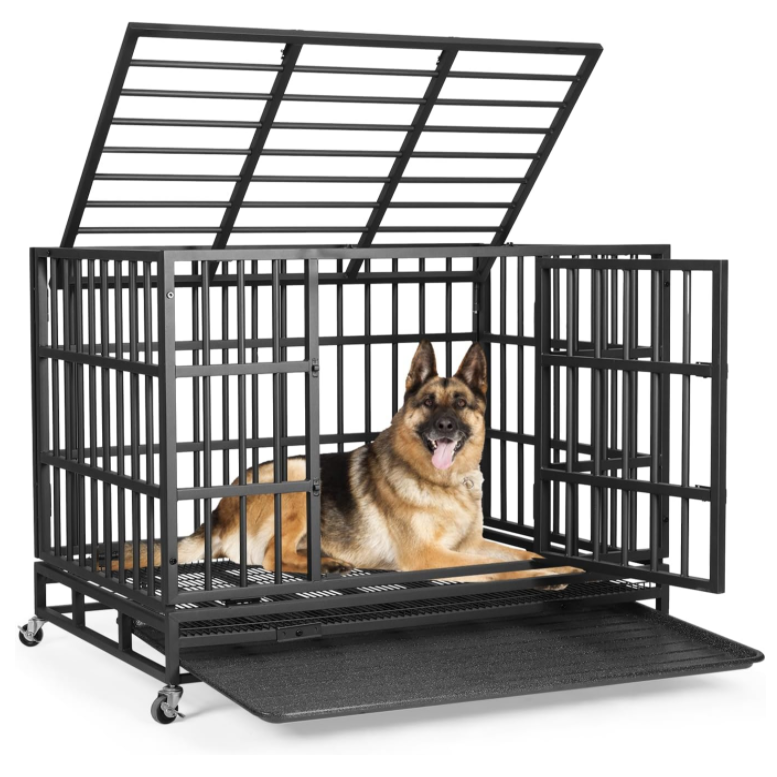 Stainless Steel Crate Cage Duty Dog Kennel Pet Cage With Tray/Indoor Foldable Portable Stackable Heavy 304 Dog Kennel Pet Cage