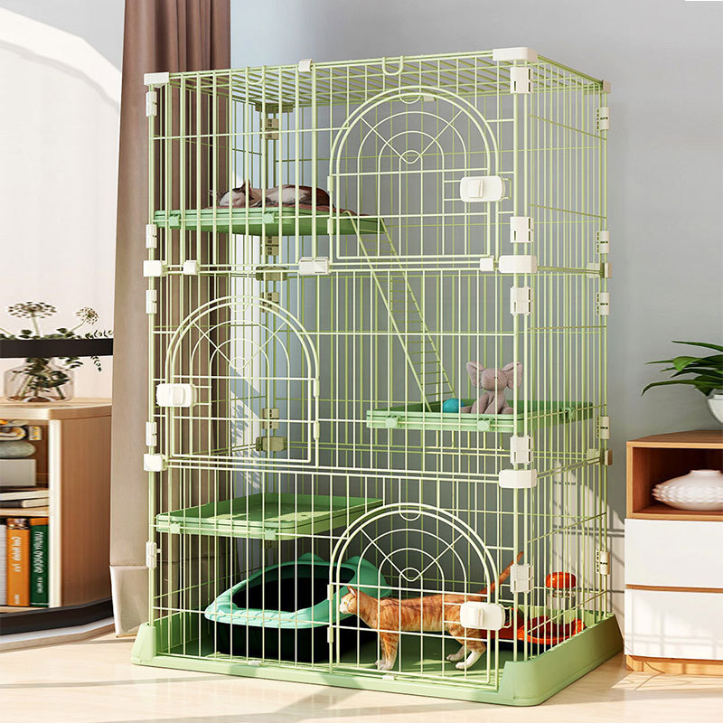 Customized Breathable Double-Layer Triple-Layer Indoor Cat Cage Easy to Clean Pet Cattery with Cat Villa Design All Seasons
