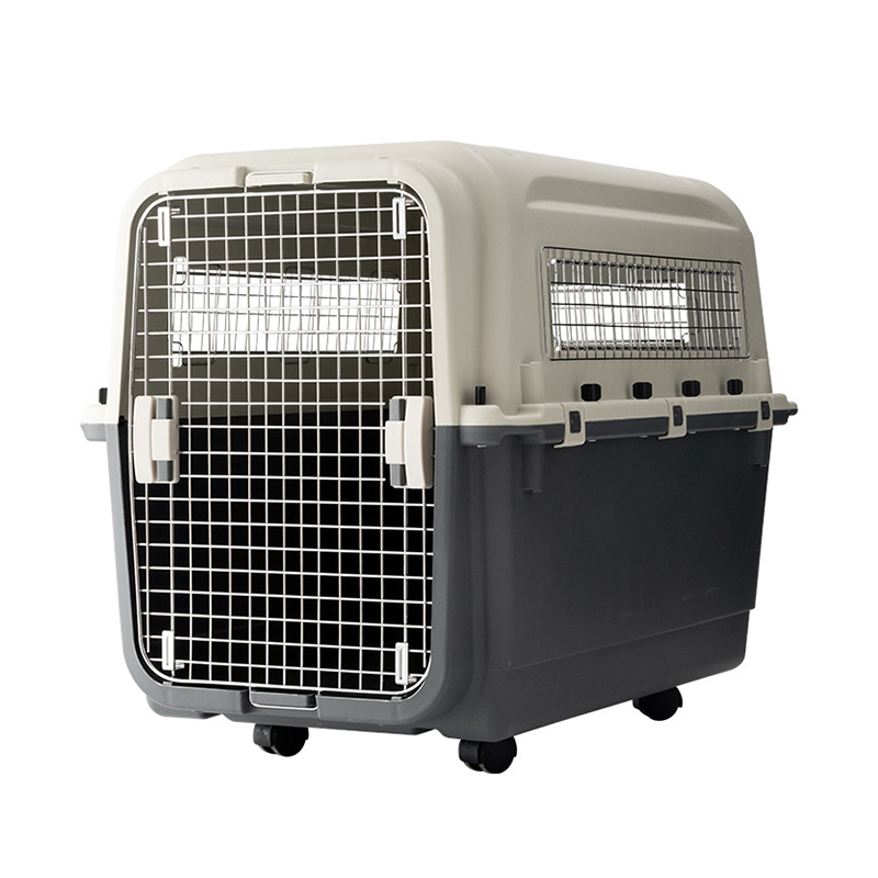 BS C011 Portable Cat Carrier Airline Approved Large Plastic Pet Dog Cat Kennel Crate With Wheel