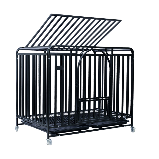 Heavy Duty Metal Dog Cage Kennel Crate for Training With Removable Tray