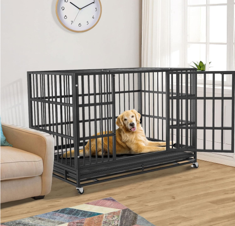 Stainless Steel Crate Cage Duty Dog Kennel Pet Cage With Tray/Indoor Foldable Portable Stackable Heavy 304 Dog Kennel Pet Cage