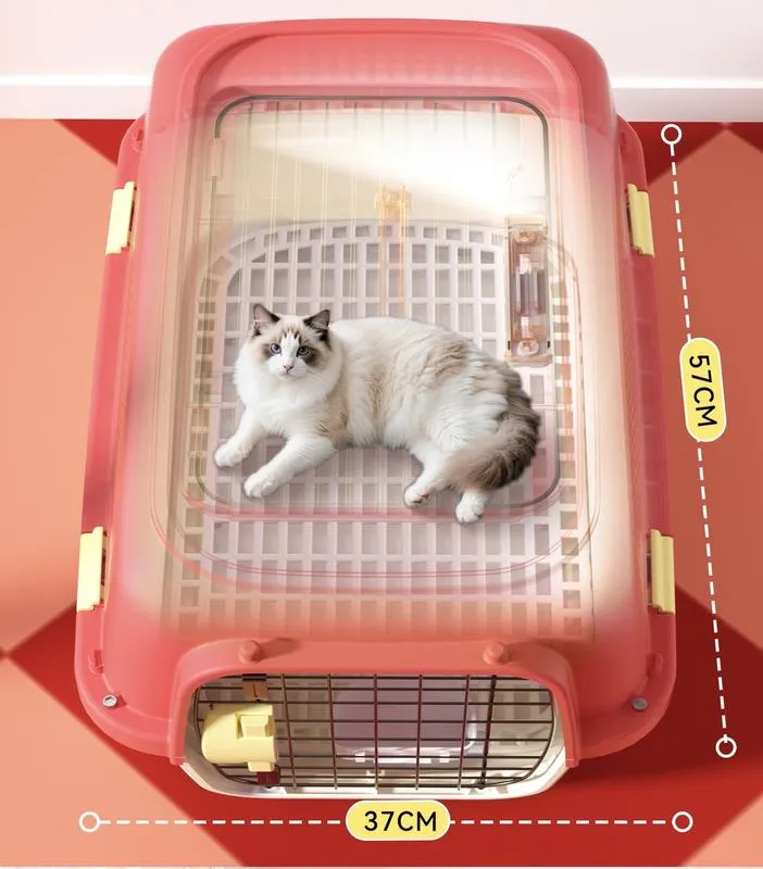 Durable Airline Approved Cat Carrier Cage for Travel and Vet Visits