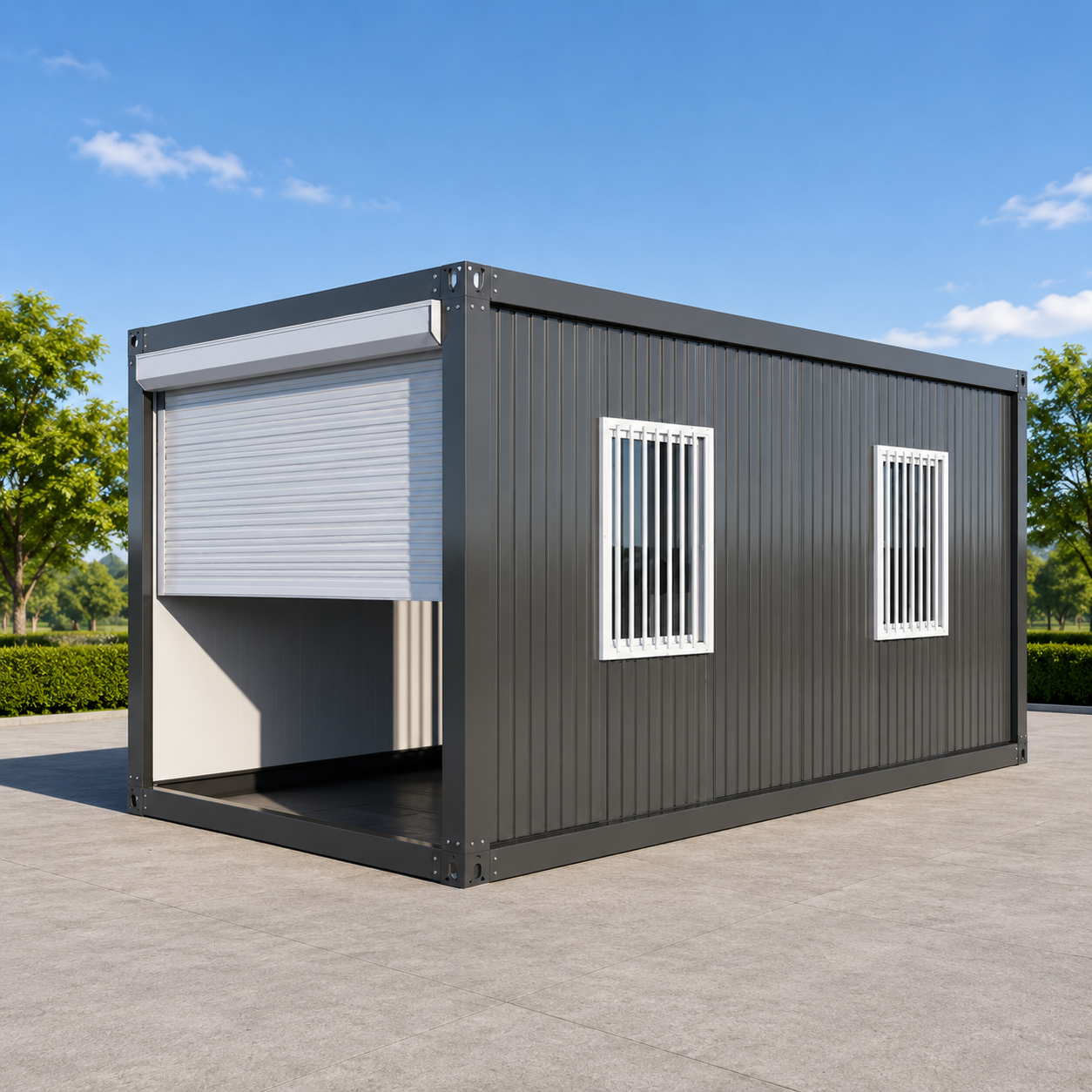 20-foot Durable Portable Outdoor Courtyard Container Garage Storage Sandwich Panel Prefabricated Modern Design Container