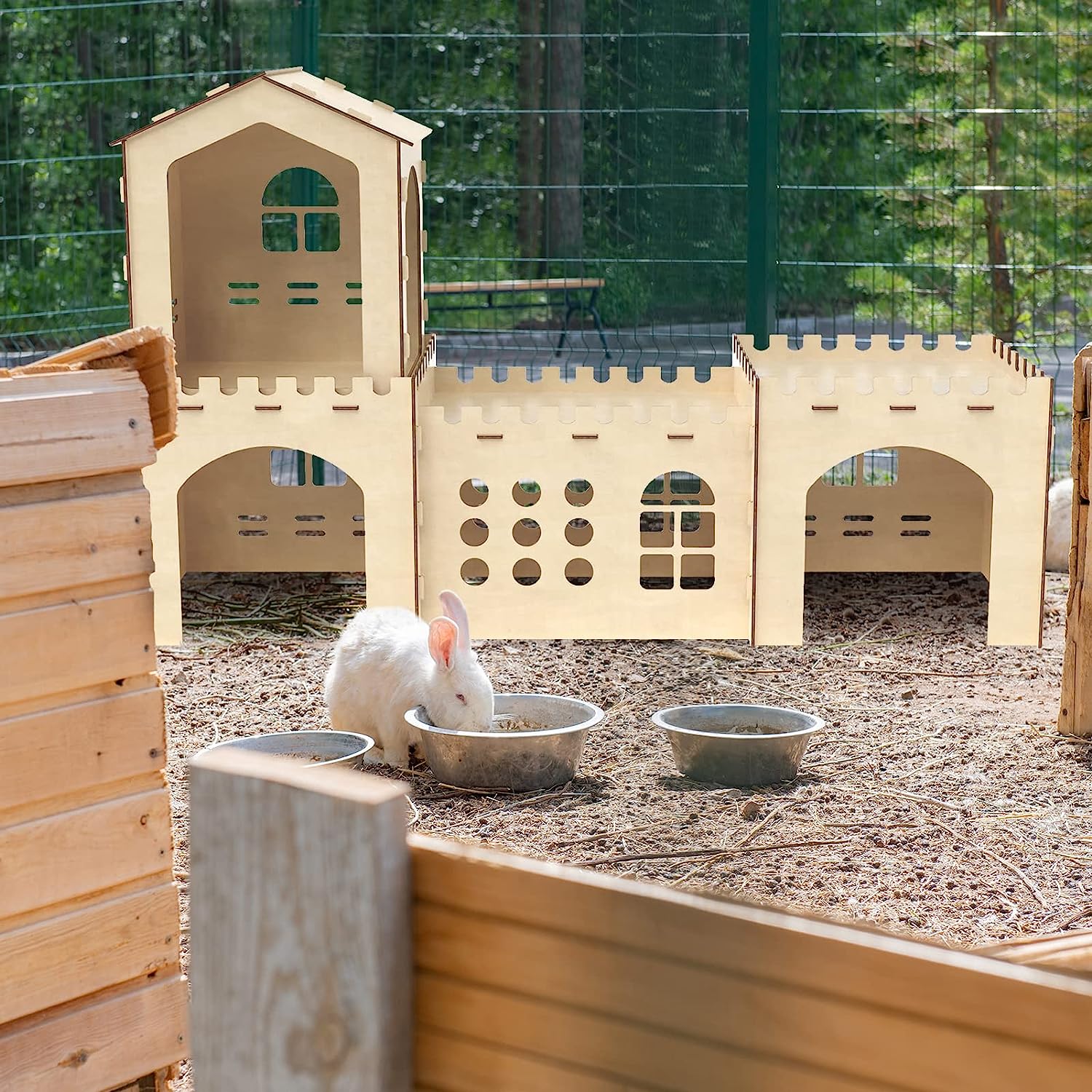 Wooden Rabbit Castlebunny House Wooden Rabbit Houses Hideouts Assembly Plywood Wooden Rabbit Hide House Toy Castle