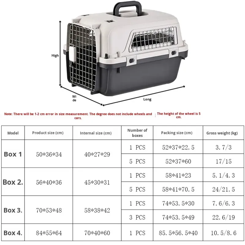 Portable Pet Travel Carrier Cage for Dogs Cats Airline Approved